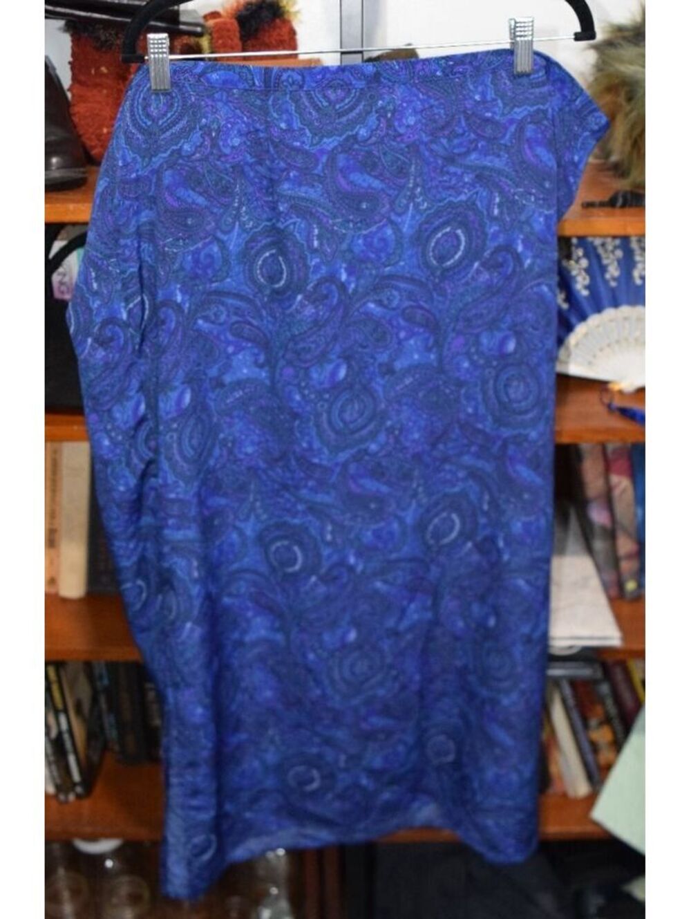 Vintage Venezia Jeans Purple Paisley Pattern Midi Skirt Size 26/28